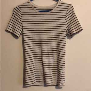 White shirt with black stripes